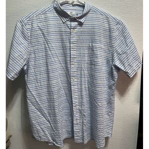 Southern Tides Men's Short Sleeve Blue‎ Striped Button Down Trim Fit Size 2XL
